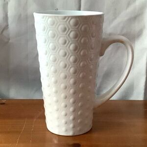 6” Tall Ivory Pebbled Raised Dot Mug
